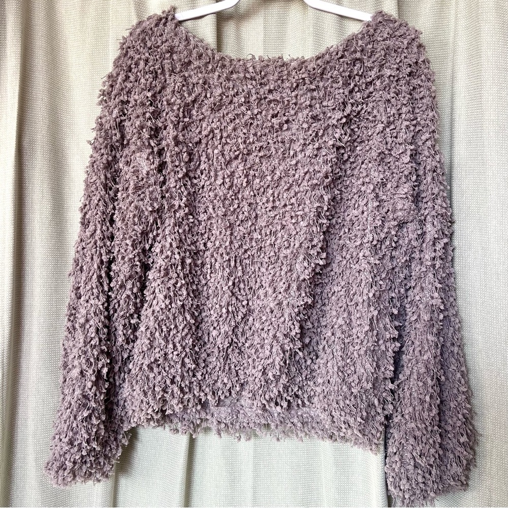 Cropped Textured Bobble Sweater